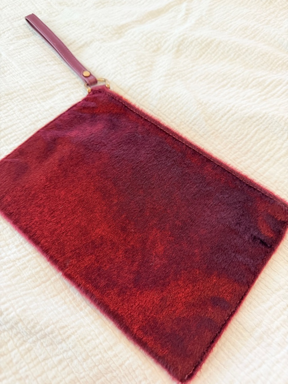 a new day Red Faux Fur Wristlet Clutch